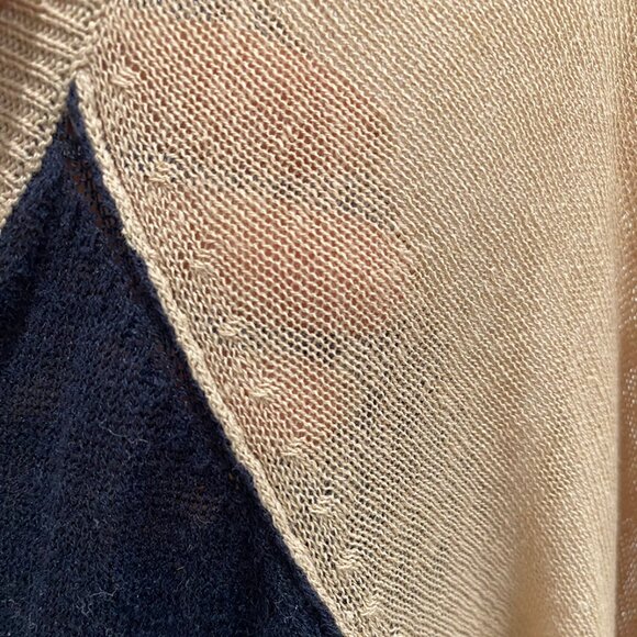 Brochu Walker | Navy & Cream Linen-Cotton Cardigan โ Size S - Picture 6 of 13